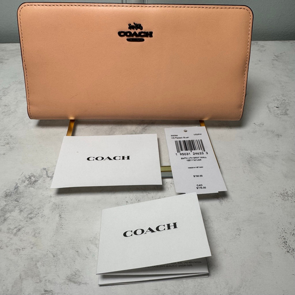 NWT Coach 58586 Smooth Leather Skinny Wallet Faded Blush Pink - Picture 1 of 11